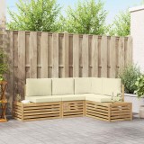 Cumpara ieftin Set de canapele de exterior Alb 213,5 x 154,5 x 73 cm Poliester