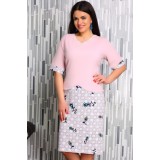 Rochie Sofia cu Peplum Roz - 48Marimea
