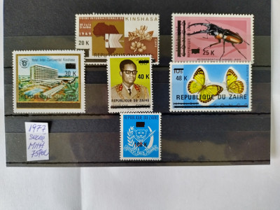 timbre zaire 1977 cu supratipar foto