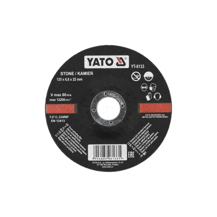 Disc slefuit piatra 125x6.8x22mm Yato YT-6133