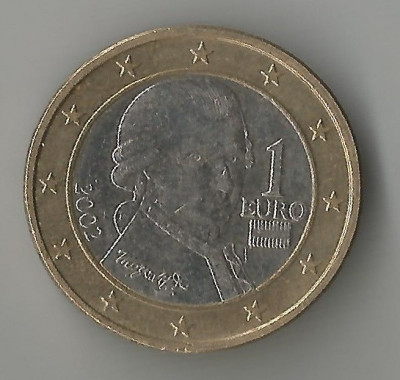 Austria, 1 euro de circulatie, 2002, circ. foto