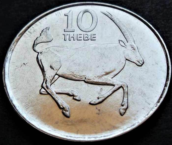 Moneda exotica 10 THEBE - BOTSWANA, anul 1991 *cod 3963 A