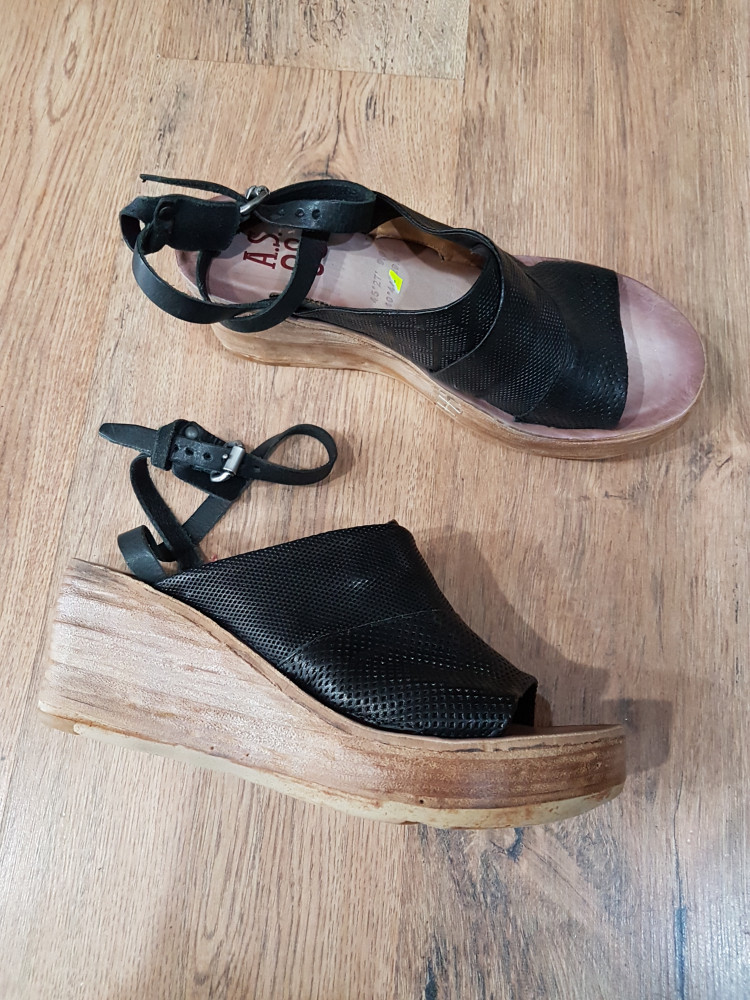 LICHIDARE STOC! Sandale dama noi talpa ortopedica piele naturala handmade  40, Negru | Okazii.ro