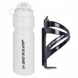 Bidon Bicicleta 750ml Alb + Suport Negru Dunlop, Polietilena, 23.5cm