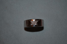 INEL ARGINT 925 - MAUBOUSSIN - Silver Star Divine Ring + 8 Diamante = 0.08ct ! foto