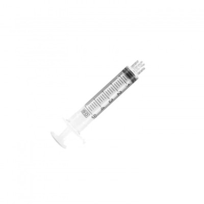 Seringă sterilă de unică folosință BD Plastipak Luer-Lok&amp;trade; cu v&amp;acirc;rf 5 ml BD 309646 125 buc. foto