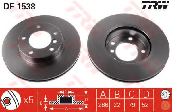 Disc frana BMW Seria 3 Touring (E46) (1999 - 2005) TRW DF1538