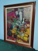 Tablou semnat M.F.Oliva, Natura statica, Ulei, Impresionism