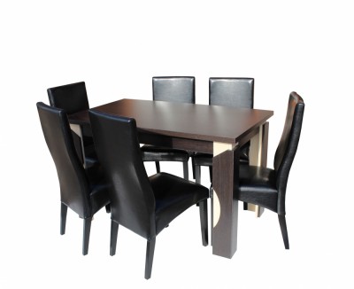 Set Masa Mario Cu 6 Scaune Tapitate RH6012C Negru foto