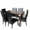 Set Masa Mario Cu 6 Scaune Tapitate RH6012C Negru