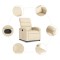 Fotoliu rabatabil, crem, material textil - 7