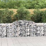 VidaXL Coșuri gabion arcuite 3 buc, 300x50x80/100 cm, fier galvanizat