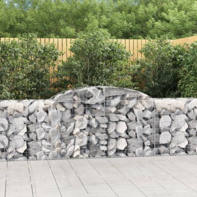 vidaXL Coșuri gabion arcuite 9 buc, 300x50x80/100 cm, fier galvanizat foto