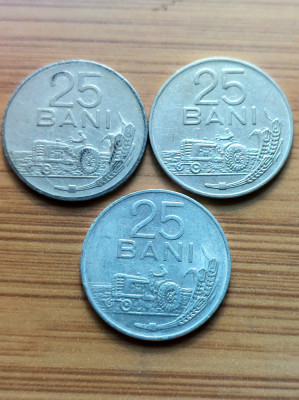 Moneda Romania 25 bani 1960,1966,1982 foto