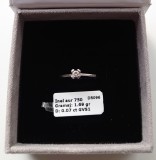 Inel aur 18k (750) cu diamant, nou, in cutie, garantie