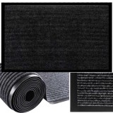 Covoraș Intrare, Antiderapant, Cauciuc și Felt, Negru/Gri, 58.6 x 88.2 cm