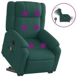Cumpara ieftin Fotoliu electric masaj rabatabil / ridicare verde inchis textil