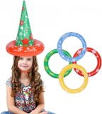 Set palarie gonflabila si 4 inele Tenwo, PVC, multicolor, 30 x 40 cm