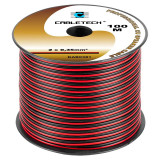 Cablu Difuzor Cabletech Cupru Culoare Rosu/Negru Rola 100 m 2x0.35 mm2