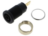 Conector banană 4mm negru aurit 32A 1kV Hirschmann T&amp;M