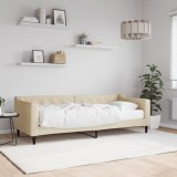 VidaXL Pat de zi cu saltea, crem, 80x200 cm, textil