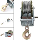 Troliu manual cu 2 viteze, putere de tractiune ~1500kg, 10m cablu, grosime 5mm