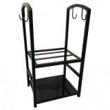 Suport pentru lemne cu 2 polite, Vivatechnix VMD-1027, Metal, Negru, 40x30x74 cm