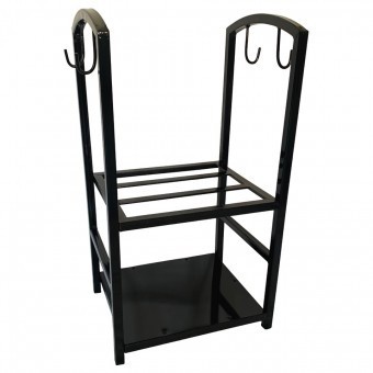 Suport pentru lemne cu 2 polite, Vivatechnix VMD-1027, Metal, Negru, 40x30x74 cm foto