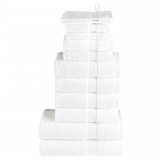 VidaXL Set de prosoape premium SOLUND, 12 piese, alb, 600 g/m&sup2;