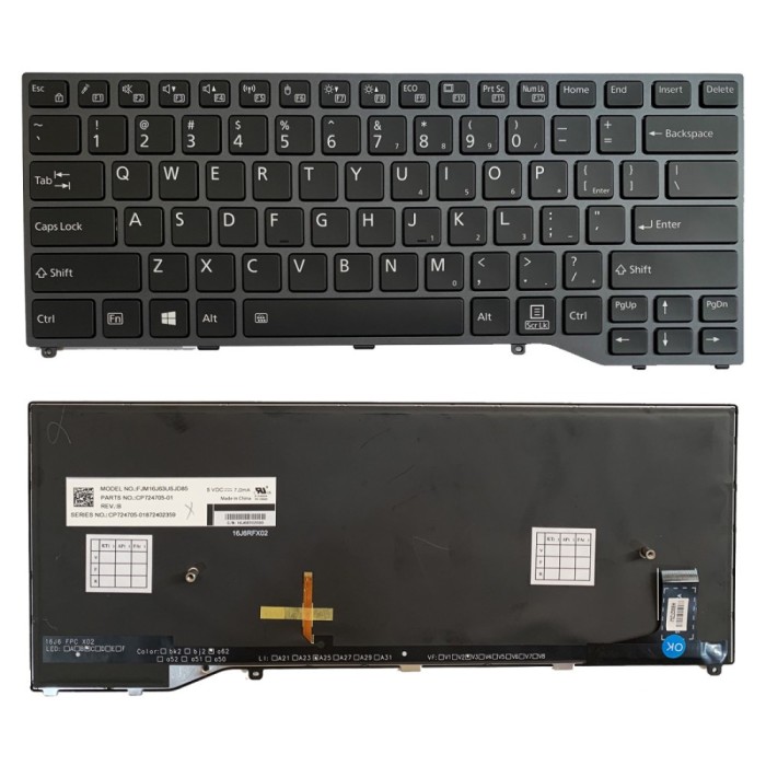 Tastatura Laptop, Fujitsu, LifeBook 5E14A1 5E15A2, iluminata, layout US