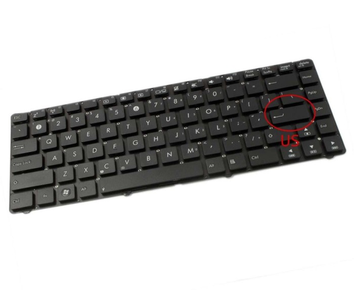 Tastatura Asus U36SD layout US fara rama enter mic, U36SG layout US fara rama enter mic