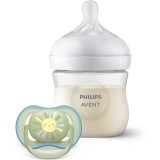 Set Philips Avent SCD837/10 biberon Natural Response 125ml + suzeta Ultra Air, 0-6 luni