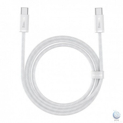 Cablu date/incarcare Baseus Dynamic Series, USB-C la USB-C, 5A, 100W, 1 m, alb foto