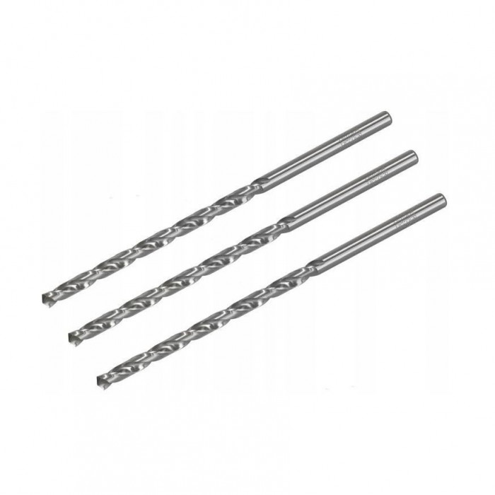 Burghiu pentru metal, lung, set 3 buc, 2x85 mm, Drel