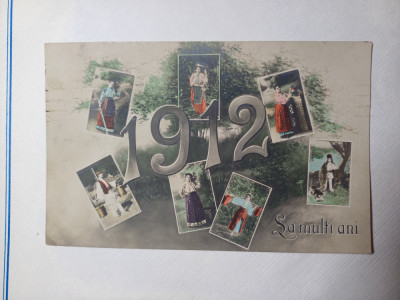 CARTE POSTALA LA MULTI ANI 1912.DEPOZITUL UNIVERSAL SARAGA. foto