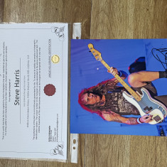 autograf original Steve Harris ( Iron Maiden ) + Certificat de autenticitate
