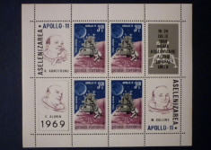 Romania 1969 - COSMOS APOLLO 11, BLOC DE 4 MNH, W18 foto