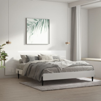 Tăblie pat/perete,alb extralucios,240x1,5x80 cm,lemn prelucrat foto