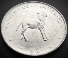 Moneda 2 LIRE - VATICAN, anul 1977 * cod 1220 = Papa PAUL VI = UNC
