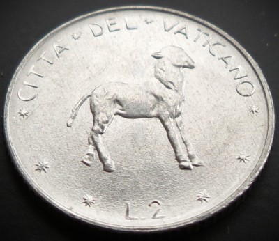 Moneda 2 LIRE - VATICAN, anul 1977 * cod 1220 = Papa PAUL VI = UNC foto