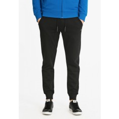 Pantaloni sport barbati cu bata elastica si buzunare oblice negru, M
