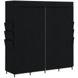 HOMCOM Dulap Textil Compact cu 5 Bare, 4 Rafturi, 6 Buzunare Laterale, Uși Antipraf cu Fermoar, Negru | Aosom Romania