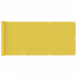VidaXL Paravan pentru balcon, galben, 75 x 400 cm, HDPE