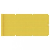 VidaXL Paravan pentru balcon, galben, 75 x 400 cm, HDPE