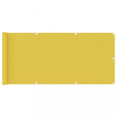 vidaXL Paravan pentru balcon, galben, 75 x 400 cm, HDPE foto