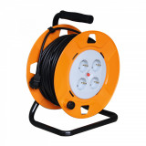 Cumpara ieftin Tambur cablu, talpa metalica, 25 m tipul cablului H05VV-F 3G1,0 mm &sup2;, Somogyi