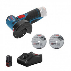 Bosch GWS 12V-76 Polizor unghiular brushless, 76mm + acumulator Li-Ion, 2Ah + incarcator GAL12V-40 - 4059952591582