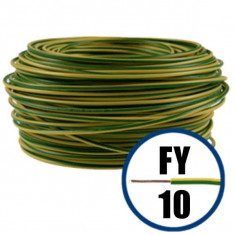 Cablu electric FY 10 ? 100 M ? H07V-U ? galben / verde foto