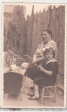 Bnk foto Fetita - carucior cu papusa si ursulet - 1941, Romania 1900 - 1950, Sepia, Portrete