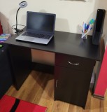 Birou negru 100x50x70cm, cu dulap, stare foarte buna